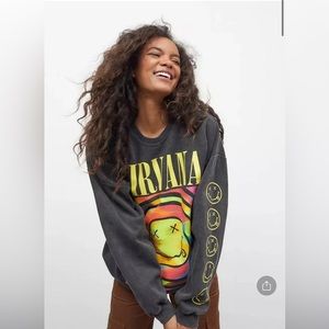 Nirvana Smile Overdyed Sweatshirt Grey